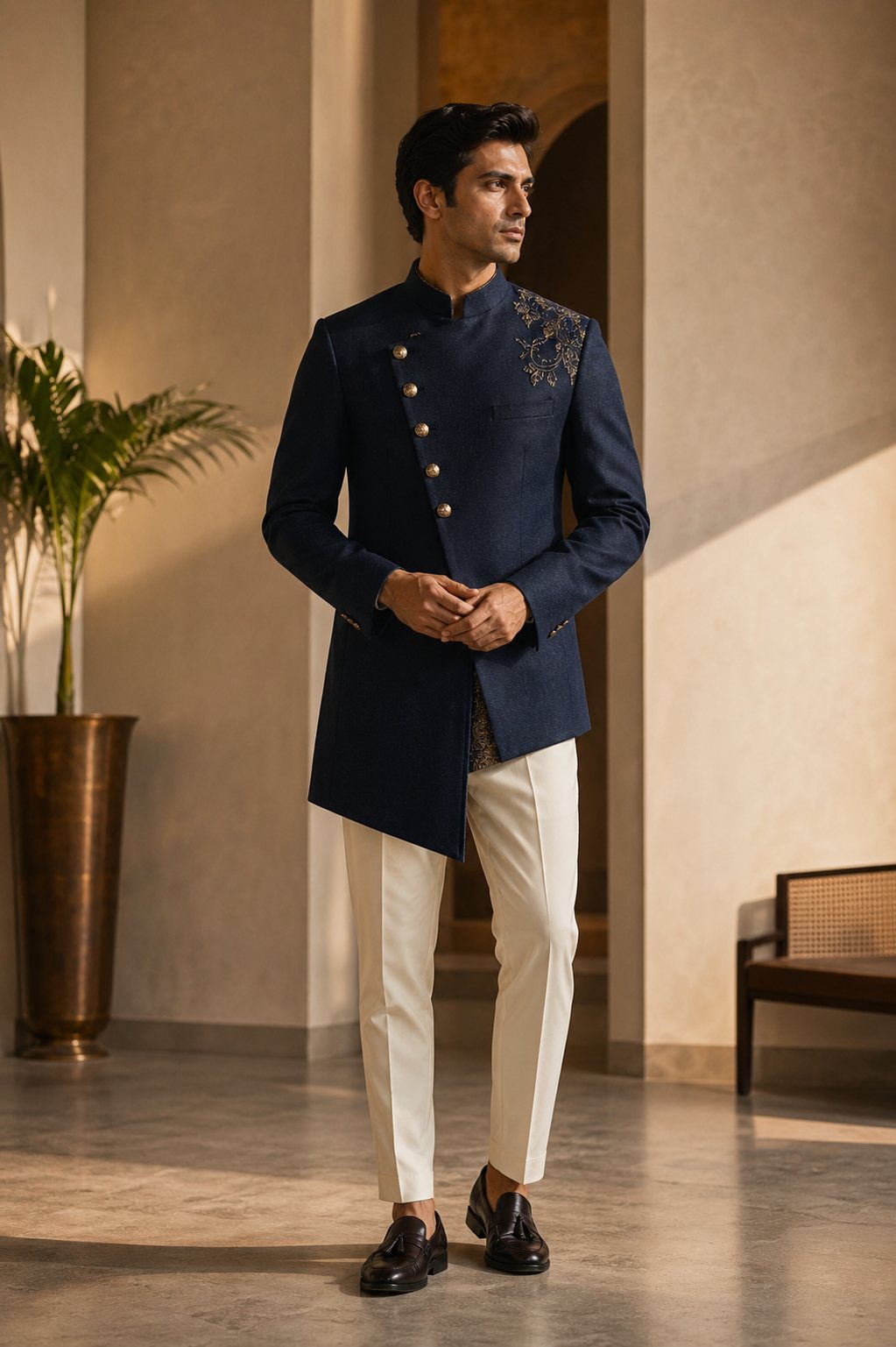 Midnight blue Indo-Western outfit