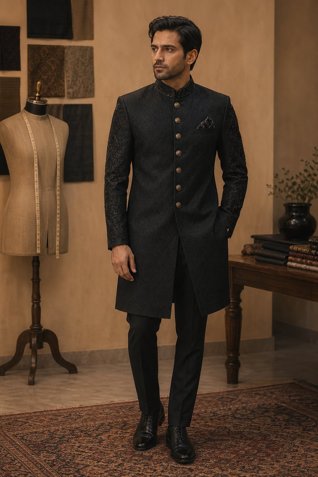 Charcoal Jodhpuri suit