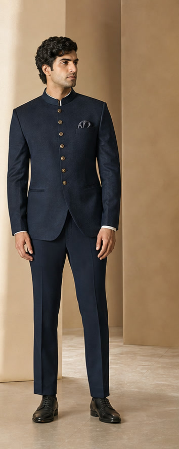 Midnight navy Jodhpuri suit